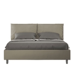 Letto matrimoniale con rete imbottito 160x210 similpelle cappuccino Antea