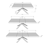 Tavolo allungabile 180x90/284 cm Karida Premium Quercia Natura gambe bianche