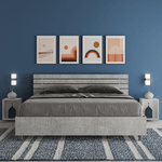 Letto matrimoniale con rete 160x200 testata dritta con doghe cemento Ankel