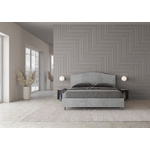 Letto matrimoniale contenitore 160x200 cemento Dores