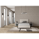 Letto una piazza e mezza con rete imbottito 120x210 similpelle bianco Adele