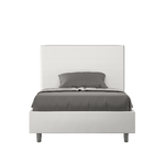 Letto una piazza e mezza senza rete imbottito 120x210 similpelle bianco Focus