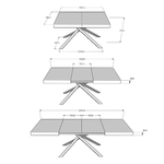 Tavolo allungabile 130x90/234 cm Karida Noce gambe bianche