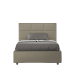 Letto una piazza e mezza contenitore imbottito 120x200 similpelle cappuccino Mika