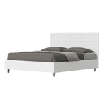 Letto matrimoniale contenitore 160x200 bianco frassino testata similpelle bianco Burmy