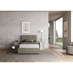 Letto una piazza e mezza senza rete imbottito 120x200 similpelle cappuccino Mika