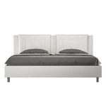 Letto matrimoniale king size con rete imbottito 180x190 similpelle bianco Annalisa