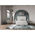 Letto una piazza e mezza senza rete imbottito 120x210 similpelle bianco Agueda