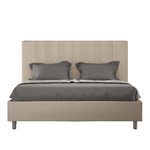 Letto matrimoniale contenitore imbottito 160x200 similpelle tortora Goya