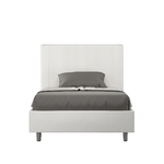 Letto una piazza e mezza con rete imbottito 120x210 similpelle bianco Goya