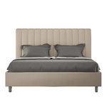 Letto matrimoniale senza rete imbottito 160x210 similpelle tortora Agueda