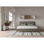 Letto matrimoniale king size senza rete imbottito 200x200 similpelle cappuccino Appia