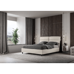 Letto matrimoniale contenitore imbottito 160x200 similpelle bianco Nandy