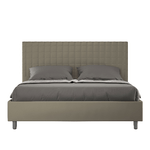 Letto matrimoniale con rete imbottito 160x200 similpelle cappuccino Sunny