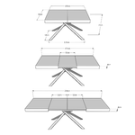 Tavolo allungabile 120x90/224 cm Karida Noce gambe antracite