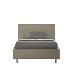 Letto una piazza e mezza con rete imbottito 120x190 similpelle cappuccino Adele