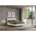 Letto matrimoniale con rete imbottito 160x190 similpelle tortora Sleeper