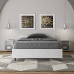 Letto una piazza e mezza con rete 120x200 bianco frassino Nuamo