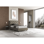 Letto una piazza e mezza contenitore imbottito 120x210 similpelle cappuccino Priya