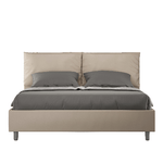 Letto matrimoniale senza rete imbottito 160x190 similpelle tortora Antea