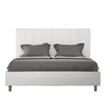 Letto matrimoniale senza rete imbottito 160x190 similpelle bianco Goya