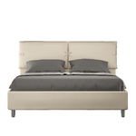 Letto matrimoniale contenitore imbottito 160x190 similpelle tortora Sleeper