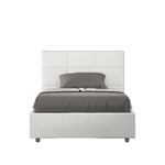 Letto una piazza e mezza contenitore imbottito 120x190 similpelle bianco Mika