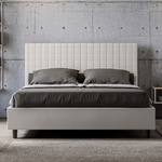 Letto matrimoniale senza rete imbottito 160x190 similpelle bianco Sunny