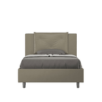 Letto una piazza e mezza con rete imbottito 120x200 similpelle cappuccino Appia