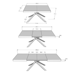 Tavolo allungabile 140x90/244 cm Karida Quercia Natura gambe bianche