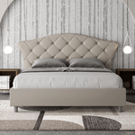 Letto matrimoniale senza rete imbottito 160x200 similpelle tortora Langre