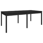 vidaXL Tavolo da Giardino Nero 203,5x100x76 cm Legno Massello di Pino