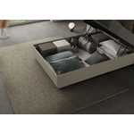 Letto una piazza e mezza contenitore imbottito 120x210 similpelle cappuccino Adele