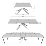 Tavolo allungabile 140x90/400cm Karida Bianco Frassino gambe antracite