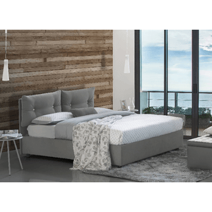 Talamo Italia Letto singolo Daais, Letto contenitore con rivestimento in tessuto