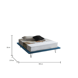 Talamo Italia Letto matrimoniale Dgaviol, Letto fisso in tessuto con piedini, 100% Made in Italy