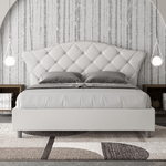 Letto matrimoniale senza rete imbottito 160x190 similpelle bianco Langre