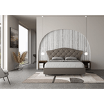 Letto matrimoniale contenitore imbottito 160x190 similpelle cappuccino Langre