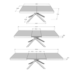 Tavolo allungabile 180x90/284 cm Karida  Evolution Quercia Natura telaio Antracite