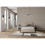 Letto una piazza e mezza contenitore imbottito 120x190 similpelle tortora Adele