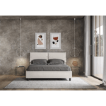 Letto matrimoniale contenitore imbottito 160x190 similpelle bianco Sleeper