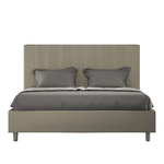 Letto matrimoniale con rete imbottito 160x200 similpelle cappuccino Goya