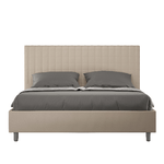 Letto matrimoniale con rete imbottito 160x210 similpelle tortora Sunny