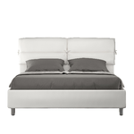 Letto matrimoniale contenitore imbottito 160x190 similpelle bianco Nandy