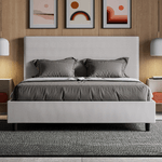 Letto matrimoniale con rete imbottito 160x190 similpelle bianco Focus