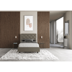 Letto matrimoniale francese contenitore imbottito 140x200 similpelle cappuccino Priya