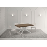 Tavolo allungabile 140x90/400cm Karida Noce gambe bianche