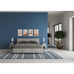 Letto matrimoniale con rete 160x200 testata inclinata con doghe cemento Ankel