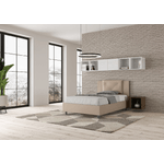 Letto una piazza e mezza contenitore imbottito 120x200 similpelle tortora Appia