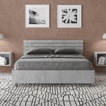 Letto matrimoniale francese senza rete 140x200 testata dritta con doghe cemento Ankel